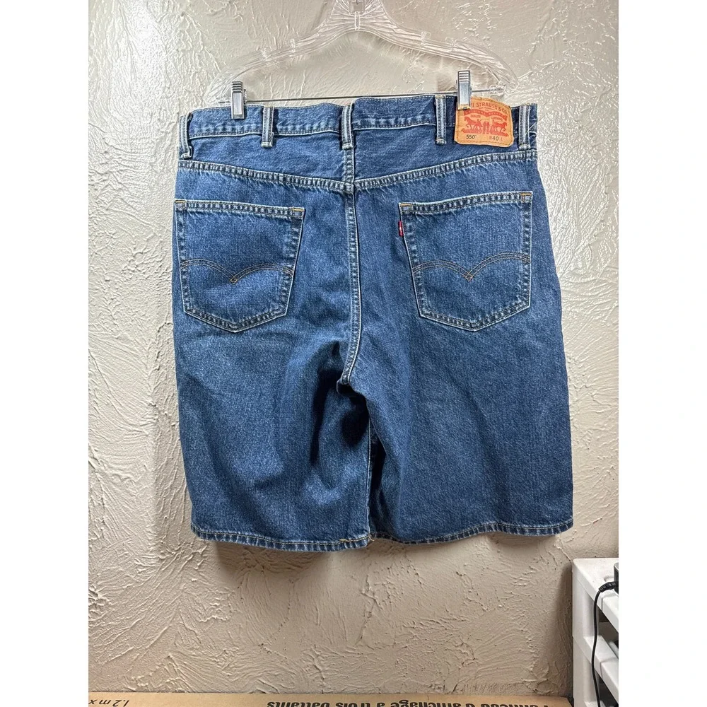 VTG Y2K Levi's 550 Jean Shorts Mens 3 Blue Relaxed Loose Fit Red Tab Denim Sz 40